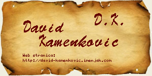 David Kamenković vizit kartica